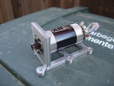 Novak HV 4.5 motor mounted on a Custom motor mount