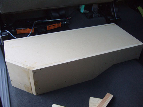 Custom subwoofer enclosure - test fit, now its time to glue it together